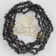 Flat black polished teething necklace 